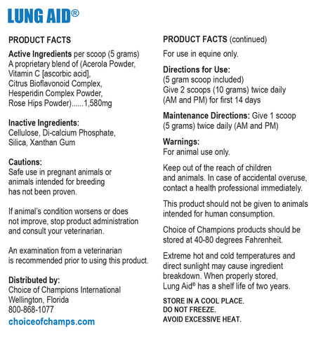 LUNG AID for horses – supports stamina and lung function